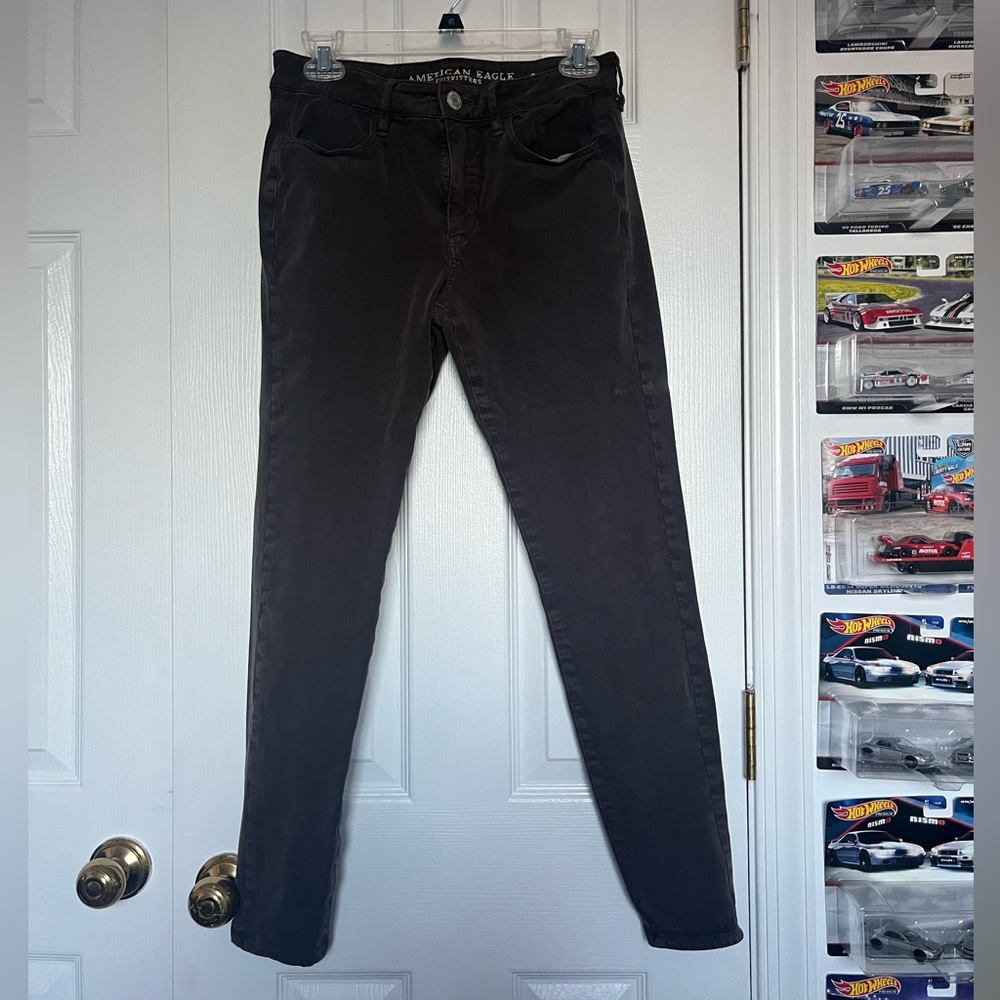 Dark Brown Womens American Eagle Hi-Rise Jeggings Size 6